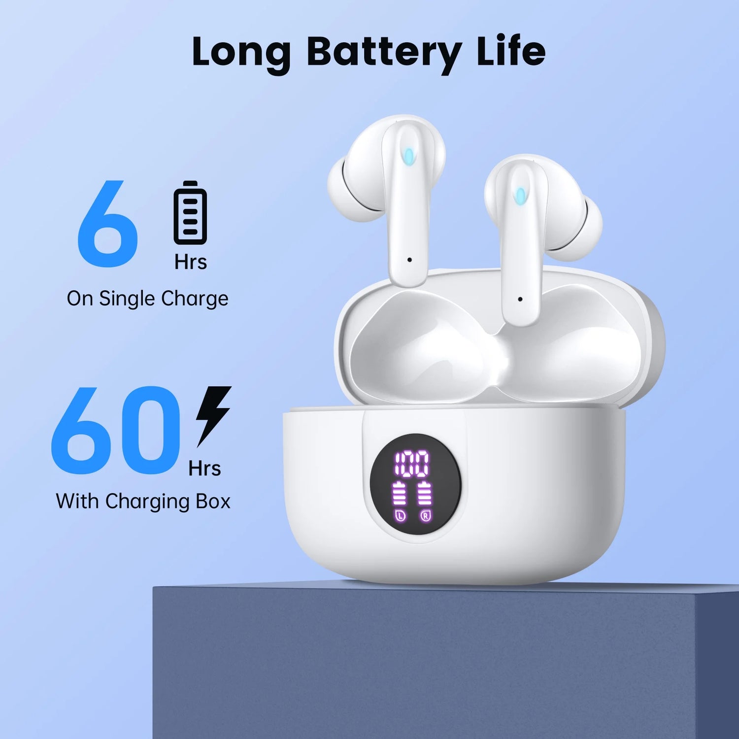 Veatool P91 TWS Bluetooth 5.4 Earbuds – Deep Bass, Noise Cancellation, 60H Playtime, Waterproof, with Charging Case – Now at Virtual Spaza